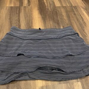 Athleta Navy & White Striped Active Mini Skirt